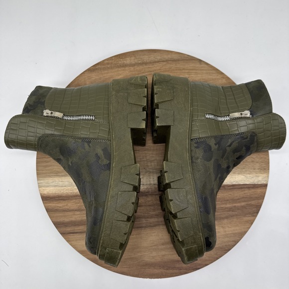 Mata Shout-Out Zip-up‎ Ankle Camo Combat Boots Womens Size 7.5 Platform Moto Y2K - Picture 8 of 9